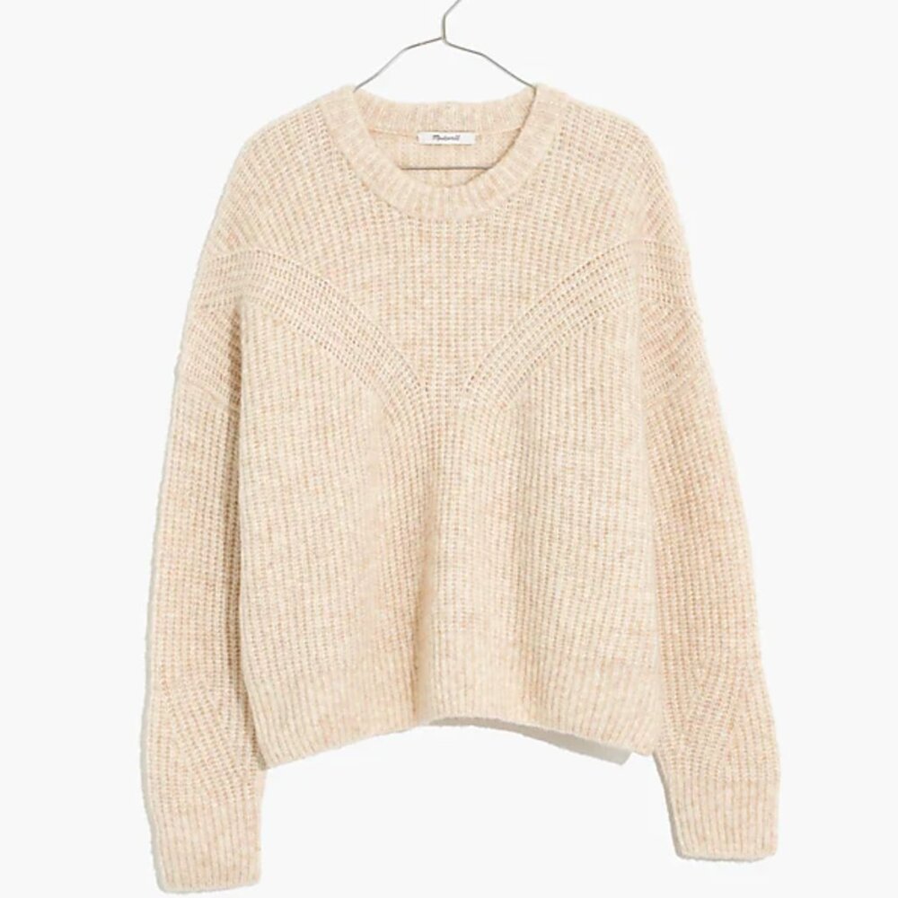 Madewell Belfiore Ribbed Pullover Sweater - Size XS, Wool & Camel Hair